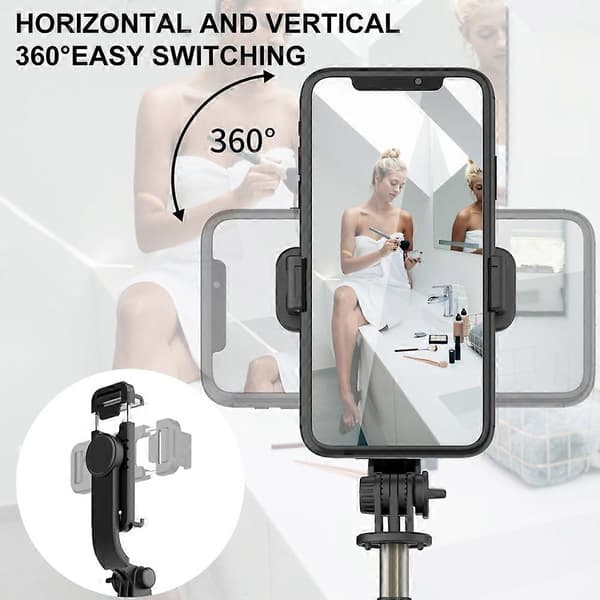 Q03 Bluetooth fjernkontroll stativ selfie-pinne telefonholder White
