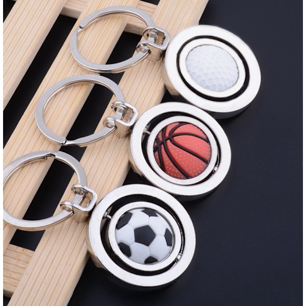 3 stk kreativ basketball nøkkelring verdenscup sport roterende basketball fotball golf gaveanheng engros tilpasset