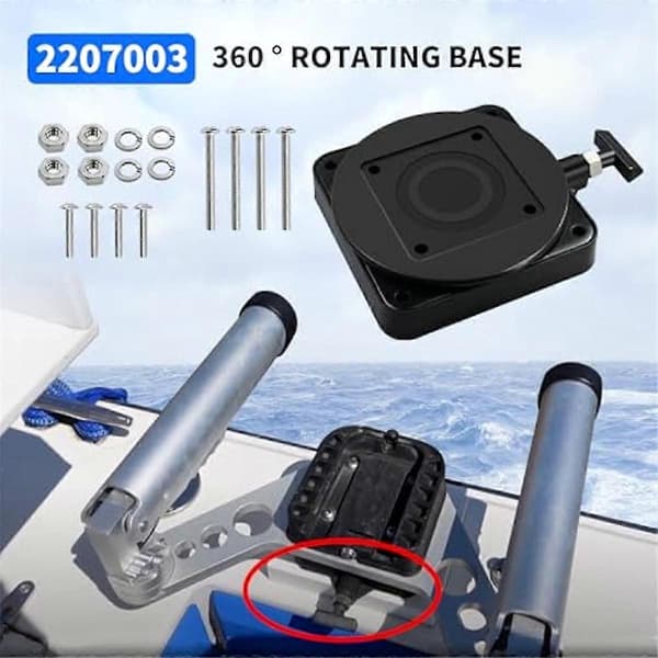 Svingbar bunnmontering for Downrigger fisketilbehør 2207003 Lavprofiladapter[ht] Som visas