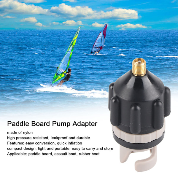 SUP Marine Air Valve Adapter til oppustelig bådkajak Sort (nr. 3 stik)