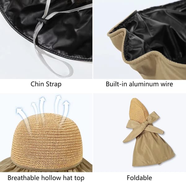 Dame Solhat UPF 50+ Stråhat Sommerhat Dame Mor Piger Strandhat—ht