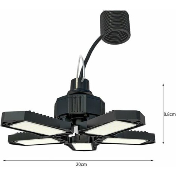 Indendørs/udendørs solcellelamper Sammenfoldelig solcellegaragelampe med fjernbetjening, 5 blade 60 LED solcelledrevet skur La