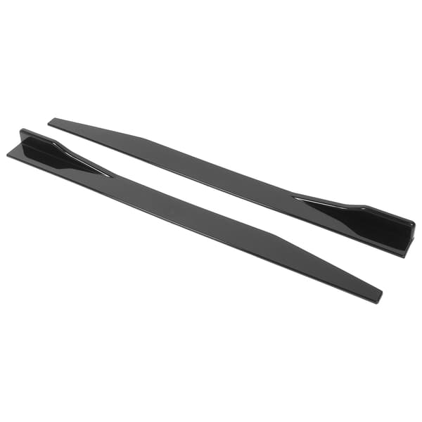 2 stk Bilsideskjørt Splitter Lip Winglet Diffuser Universal 120cm/47.2in Blank Svart