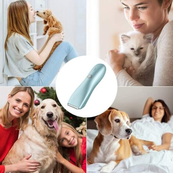 Hundklippare, professionell husdjursklippare Tyst sladdlös elektrisk hundtrimmningssats, mindre än 45dB ljud- och vattentät, Recha