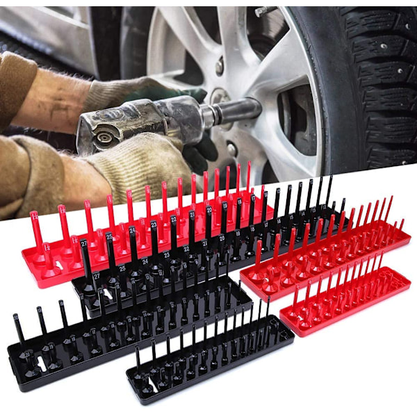 6st Metrisk/Tums Socket Hållare Multifunktions Plast Socket Organizer Socket Hållare Organizers Socket Förvaringshållare Fack,