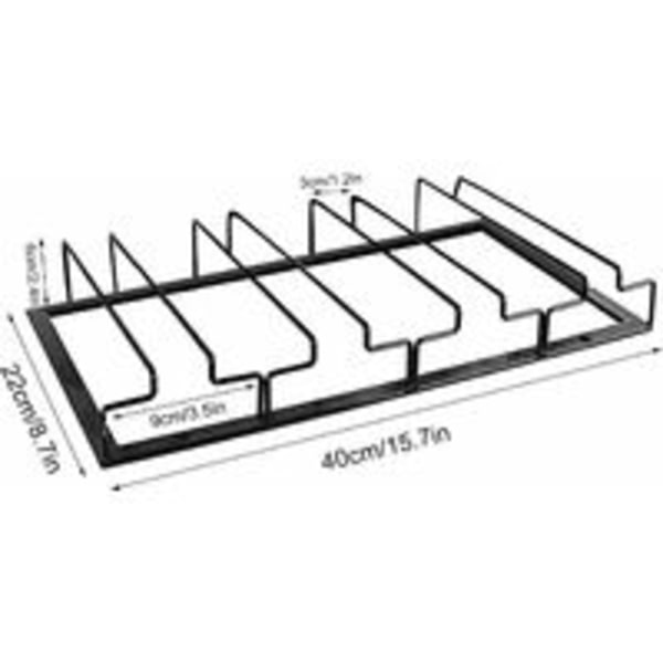 Hængende glasholder - vinglasholder med 4 skinner, til 8-12 glas, 40 x 22,5 x 5,5 cm, til barer, vinkældre, køkkener (4 skinner)