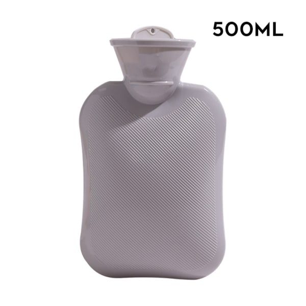 Varmvattenpåse 500/1000 ml Multifunktionsvattenfylld handvärmare Praktisk vintertillbehör Gray 500ml