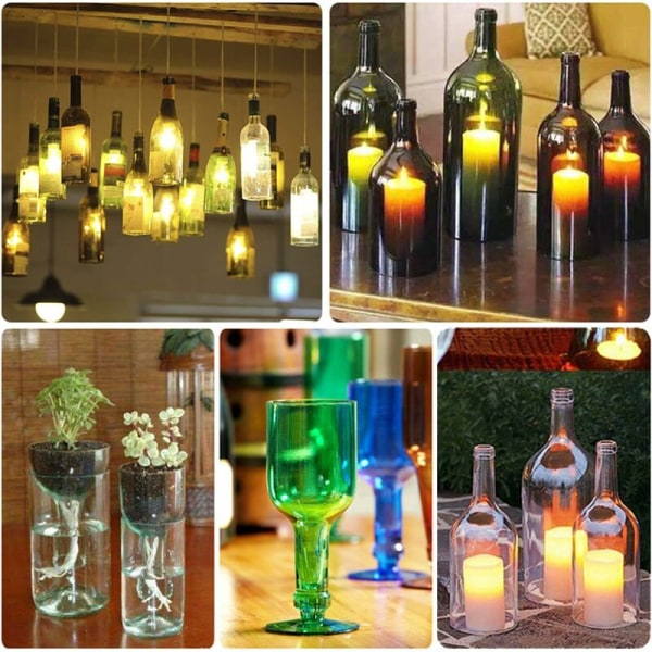 Ammattimainen lasipulloleikkuri, viini, olut, lasipulloleikkuri eri kokoisille ja muotoisille, akryyli ja metalli