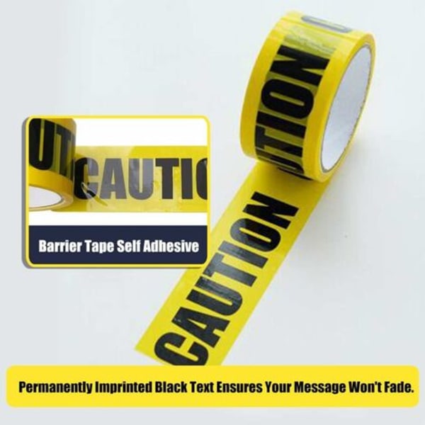 Advarselstape, Advarselstape Gulvmerkingstape, gul og svart merketape FORSIKTIG Tape Safety Tape for Halloween Deco