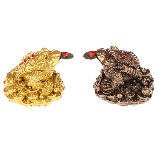 Feng Shui Toad Money Lucky Fortune Frog Toad Indretning til hjemmekontoret Br[ht] Bronze one size