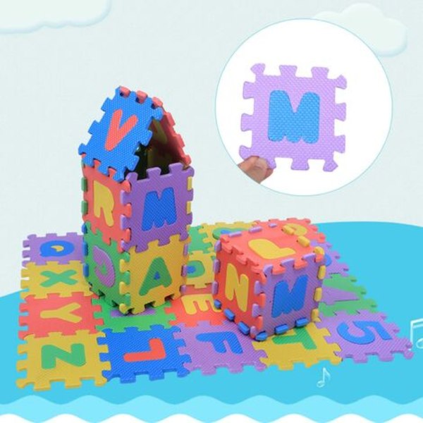 Puzzle Foam matto Baby pehmeä EVA Foam leikkimatto lapsille numerot 0-9 ja Letters AZ 36kpl / laukku (12*12cm)