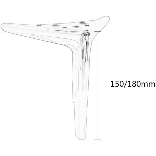 4 x 15 cm sorte trekantede bordben, DIY metalmøbelben til skabe, sofaer, sofaborde, tv-skabe og andre møbelben,
