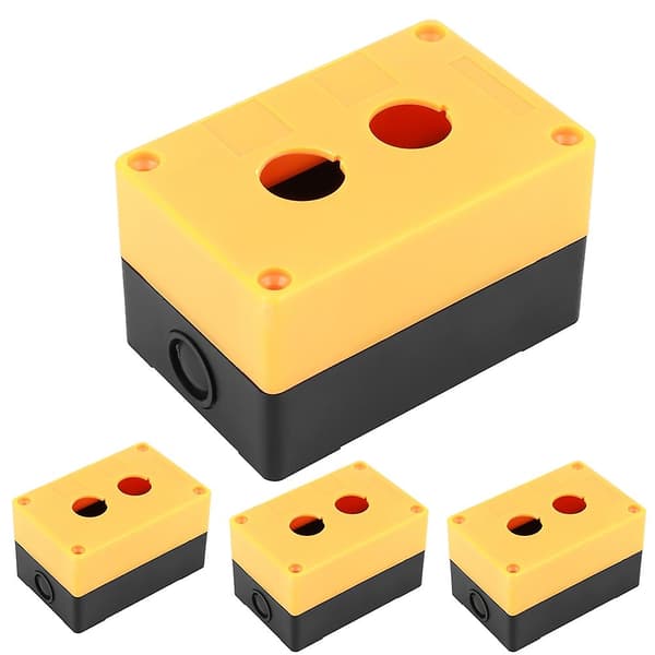 4 stk. dobbelthulls bryterknappboks vanntett nødstoppbryter kontrollboks 22 mm BX1‑22
