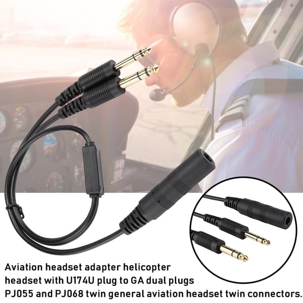 H-GA Helikopter Universal Aviation Headset Adapter til David Clark Kabel