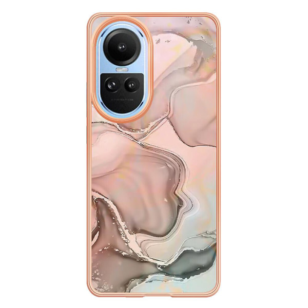 Kompatibel med Oppo Reno 10 5g- case Lätt Snygg Glansande Stötsäker skyddande robust TPU- cover Rosegold