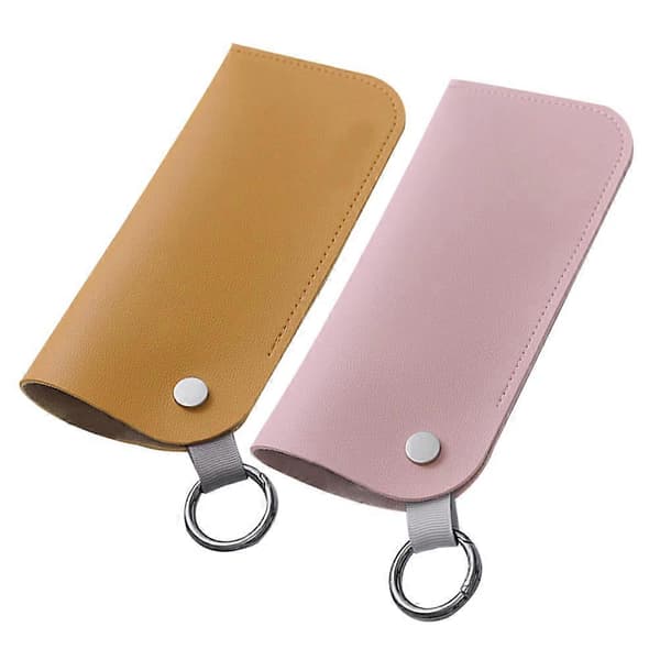 Brilleoppbevaringsveske PU-brilleetui for brilleoppbevaring 2 stk solbrillepose rosa