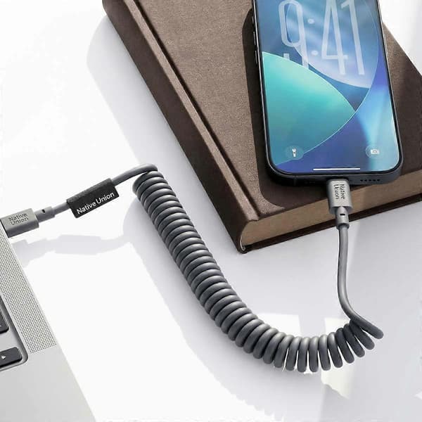 USB-C til USB-C-kabel 60W spiralformet 2,4m POP-serie hurtiglading[ht] Black
