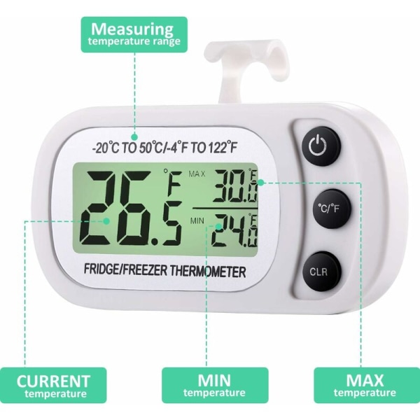 Kjøleskapstermometer Kjøleskapstermometer (0,1 hvit 3 stk)