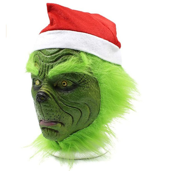 Julemaske Fest Grinch Handske Grinch Maske Green Hair Monster hat