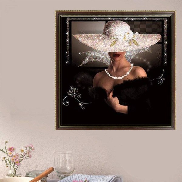 5D DIY Diamond Set Full Diamond Diamond painting Målning Vardagsrums väggdekal, saknas (14X14inch/35X35cm),
