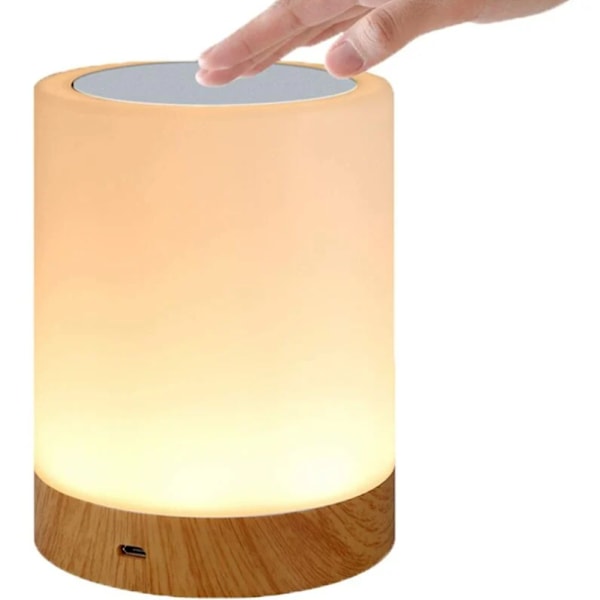 Ny dimbar LED fargerik kreativ tre korn lade nattlys nattbord lampe atmosfære lett touch pat lys,