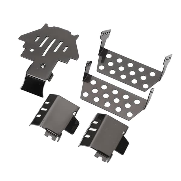 RC Chassis Armors Sæt Rustfrit stål Chassis Beskyttelse Skid Plate til Traxxas Sort