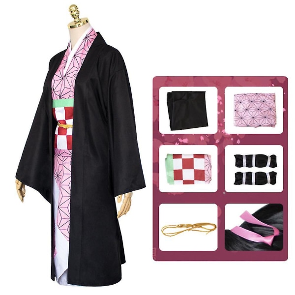 Lasten Demon Slayer -animaatio Cosplay- set 11-12 Years Kamado Nezuko