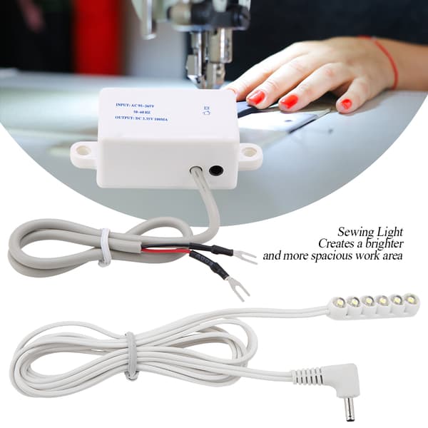 LED Magnetisk Base Symaskinlampe 6 LED-er 220V CN Plugg