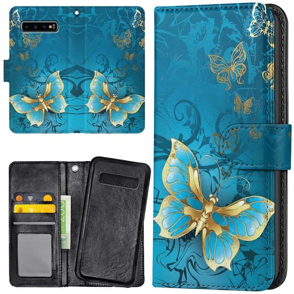 [HT]Samsung Galaxy S10 Plus - Pung Etui Sommerfugle 150