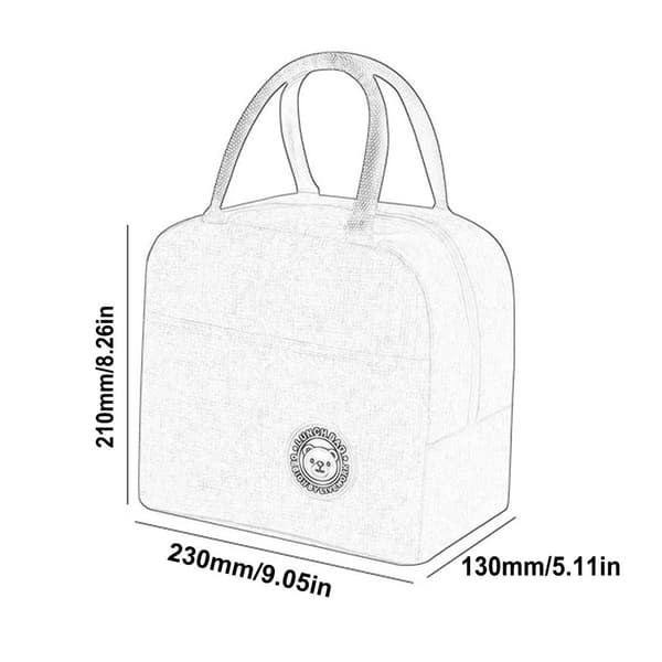 [HT] Ny bærbar termisk varmeisolasjon lunsjboks kjølebag - Salg Grey