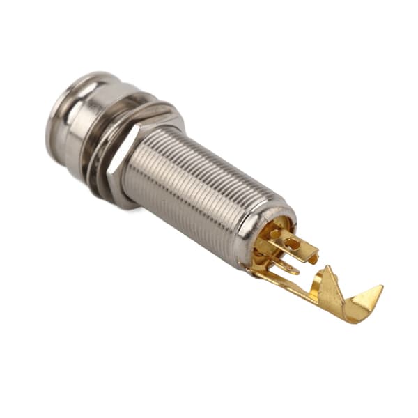 Koppar Stereo End Pin Jack Socket Elektrisk Guitar Ukulele Pickup Sølv Guld