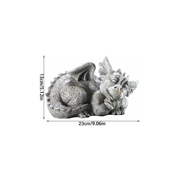 Drakträdgårdsstaty Harts Drakefigurer för heminredning Dungeons and Dragons Fantasy Art (9,06x5,12x5,51tum)