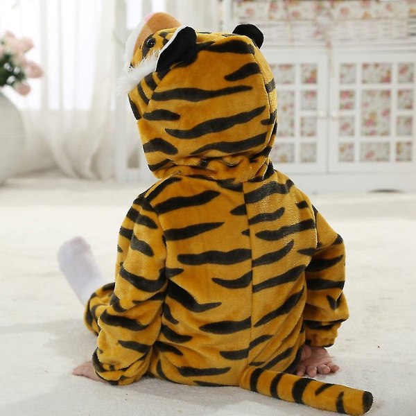 Baby dinosauruksen puku Lasten söpö huppari haalari Halloween Tiger 18-24 Months