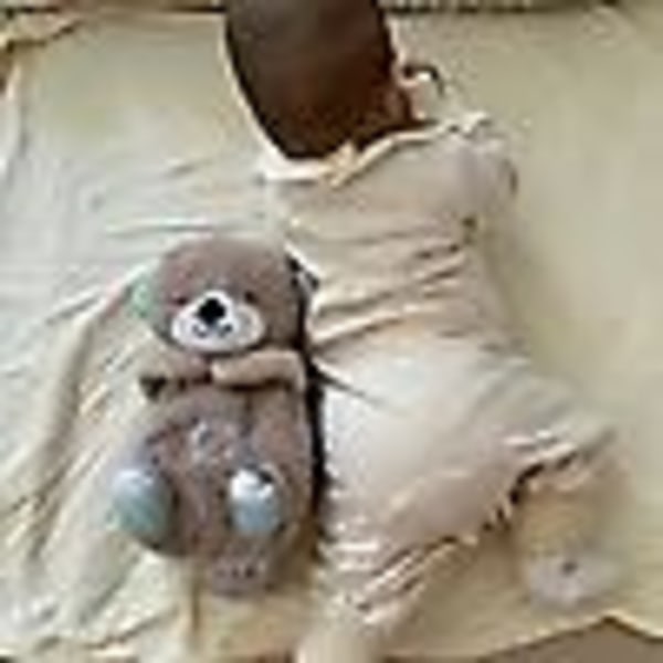 Pustebevegelse Beroligende Sovende Otter Leke Med Lys Musikal Utstoppet Baby Leke Kjæreste Leke Pink