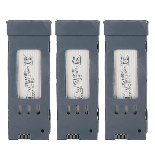 3 stk. 3,7V 600mAh UAV lithiumbatteri Højkapacitets quadcopter lithiumbatteri med ladekabel til E58 E68 JY109 998PRO[ht]