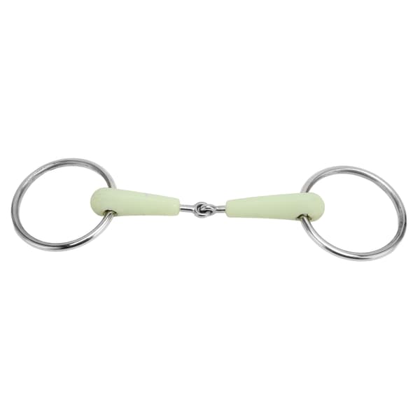 Heste Snaffle Bit Gummi-Innpakket Rustfritt Stål Løst Ring Hestemunnbit for Trening Ridning