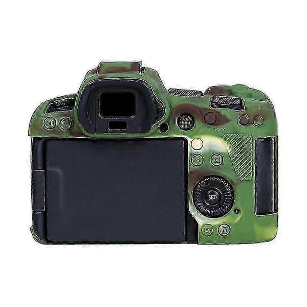 Til Canon EOS R6 Litchi Tekstur Blødt Silikone Etui 26s Camouflage