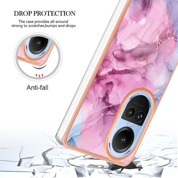 Kompatibel med Oppo Reno 10 5g- etui Lätt Snygg Glänsande Stötsäker beskyttelse og robust TPU-cover Pink