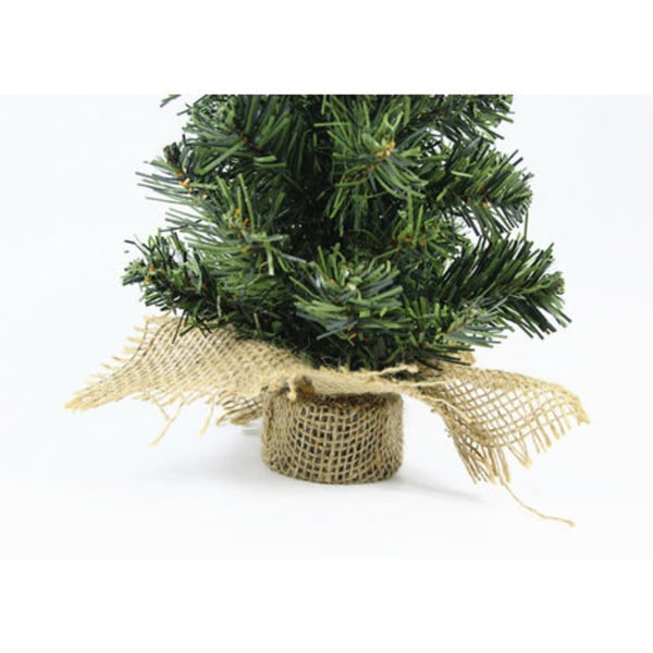 Bordplade juletræ, Mini bordplade kunstigt juletræ med stofposebase - 7,8 tommer