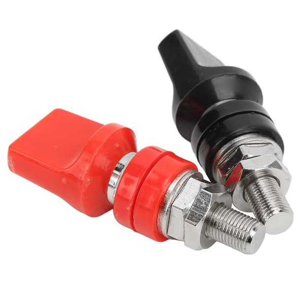Hogstroms Messing Bindingsstolpe Terminal M10 Gjenge 4mm Diameter Flat Hettehylse
