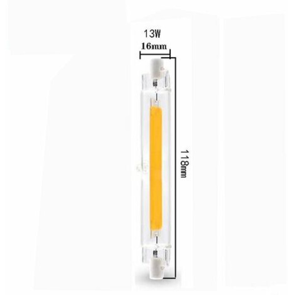 R7S LED-pære 118mm 13W Cool White 6000K, 1000LM, R7S J118 80W 100W Halogenlampe Tilsvarende, Ikke-dæmpbar, R7S 118mm Slank