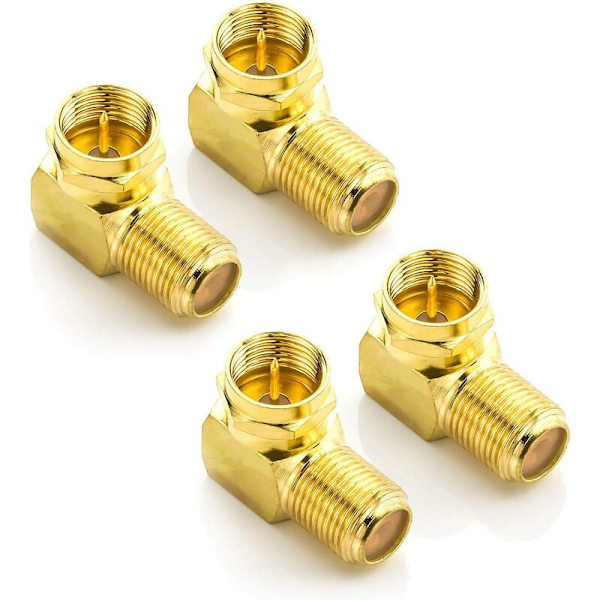 4stk Høyre Vinkel Tommel F Head Adapter Kabel TV Set Top Box Konverteringsadapter for Hjem