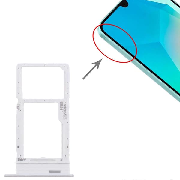 For Samsung Galaxy A16 SM-A165F KOMPATIBEL SIM-kortskuff + Micro SD-kortskuff Silver