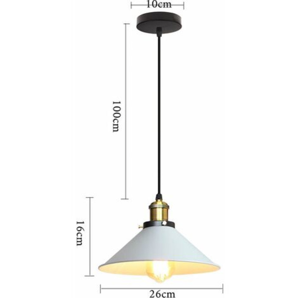 3x Retro Pendel Industriel Design E27 Ø 26cm, Pendel Loftslampe Jern Lysekrone Hængelampe til Soveværelse Kitc