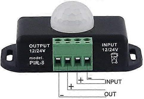 12V/24V LED Infrarød Bevægelsessensor Lysdæmperkontakt Bevægelsesfunktion Automatisk Controller til LED-strips Sort