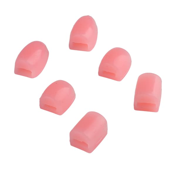 6 stk. Saksofonnøkkelforsterkere Silikon Komfortabel demping Saksofon Fingerpute Saksofon Tommelpute Rosa