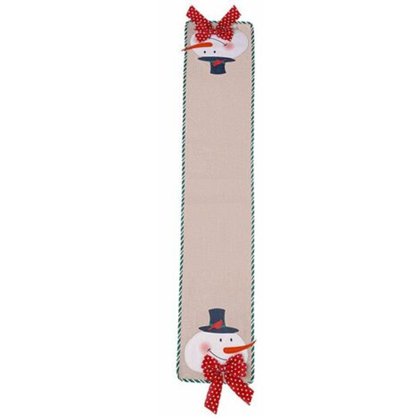 Julbordslöpare, Burlap Snowman Julbordsdekorationer för hem, kök, matsal, bondgård, inomhus, Ou