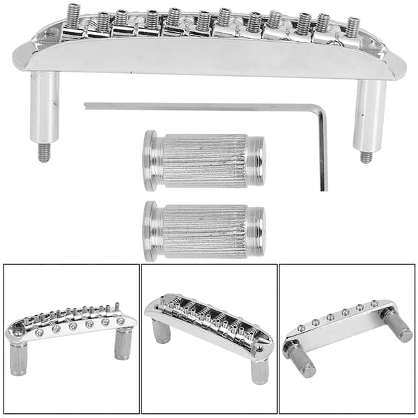 Gängad sadelgitarrbrygga för Mustang Jag J master Style-gitarrer (silver)