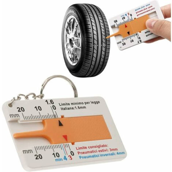Dekk mønsterdybdemåler Dekklager dybdemåler 0-20mm Vernier dybdemåler måleverktøy 64,8*42mm 4stk