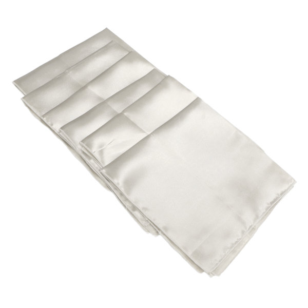 HT 24 stk firkantede satengservietter 17x17 tommer myke og blanke servietter til bryllup, fester og seremonier i hvit farge. White